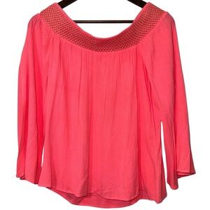 NWT Lilly Pulitzer Katya Off The Shoulder Coral Cropped Top